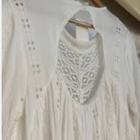 Free People White Lace Kiss Kiss Biho Tunic - Picture 4 of 11